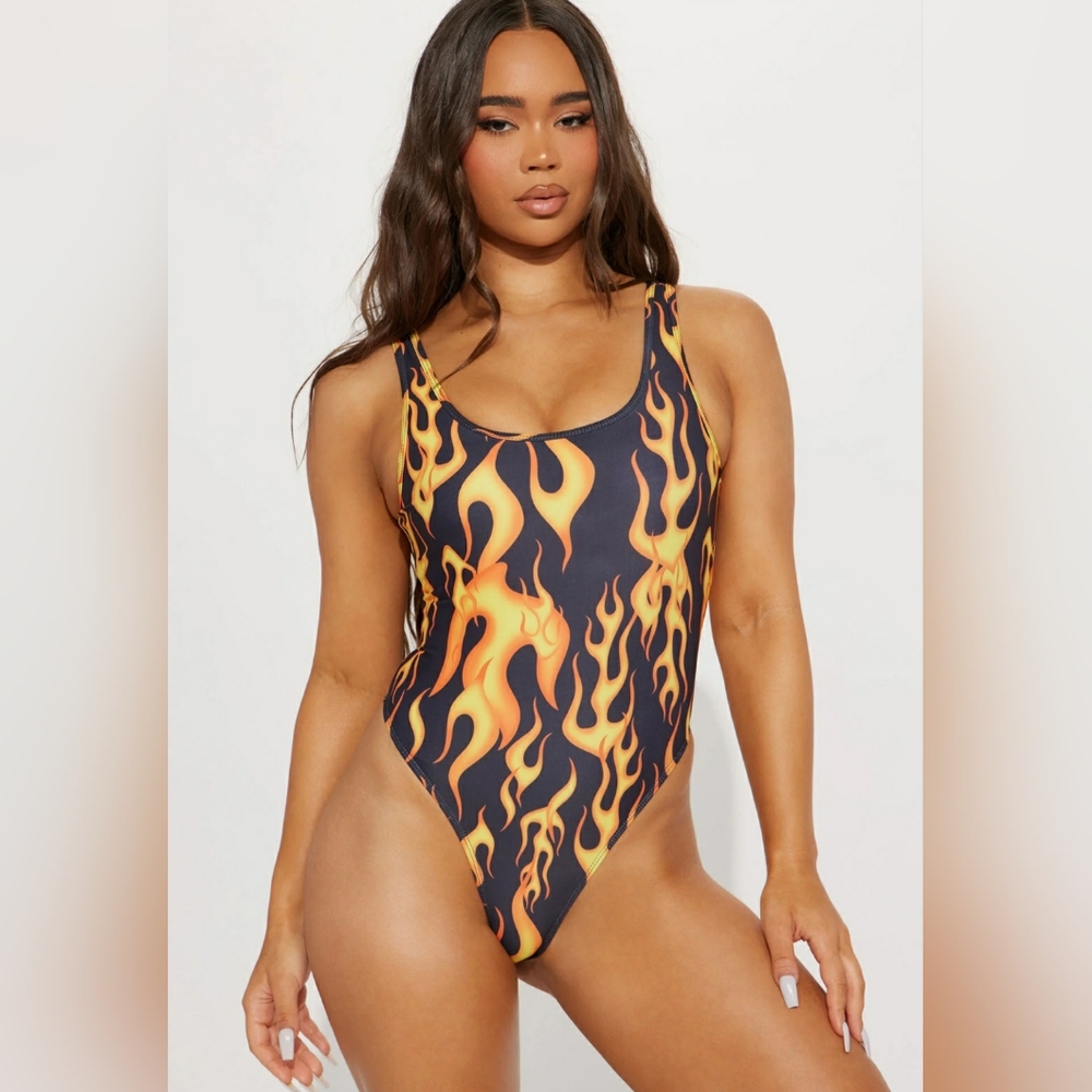 Flame Print Swimsuit